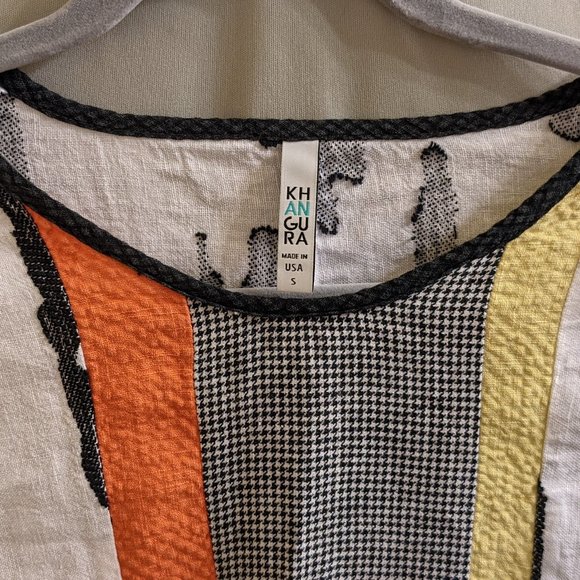 Khangura Mixed Linen Multi Color Women's Top S - Picture 2 of 6